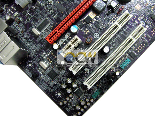 ECS G45T-M2 mainboard photo left top corner