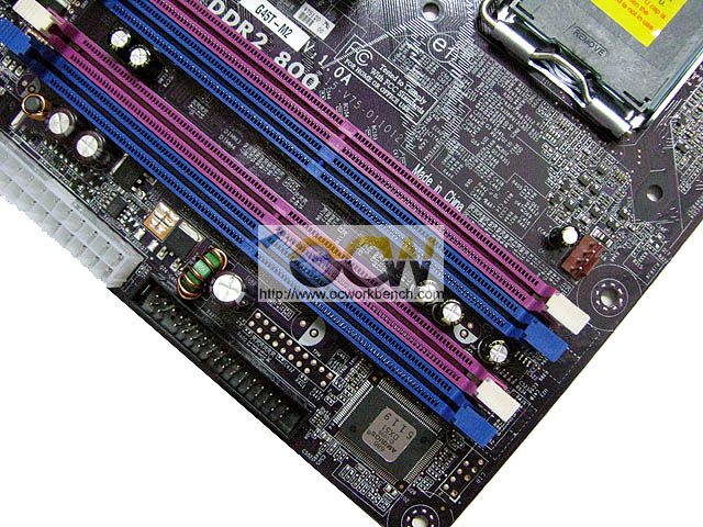 ECS G45T-M2 mainboard photo right bottomcorner